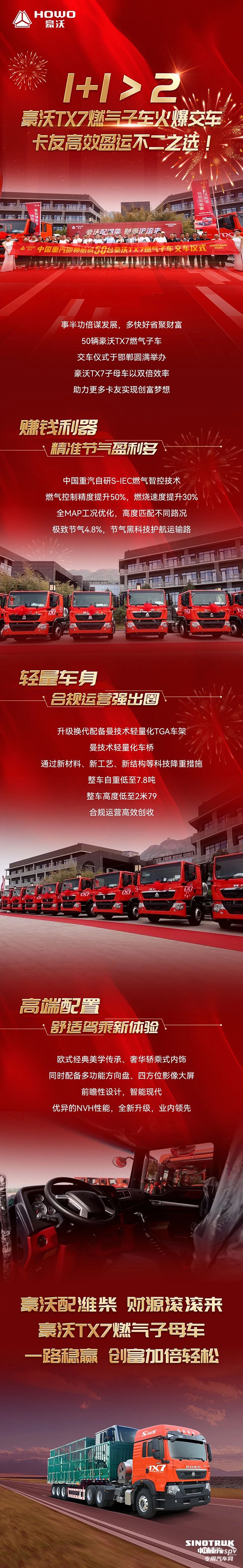 1+1＞2，豪沃TX7燃?xì)庾榆嚮鸨卉嚕ㄓ迅咝в\(yùn)不二之選！