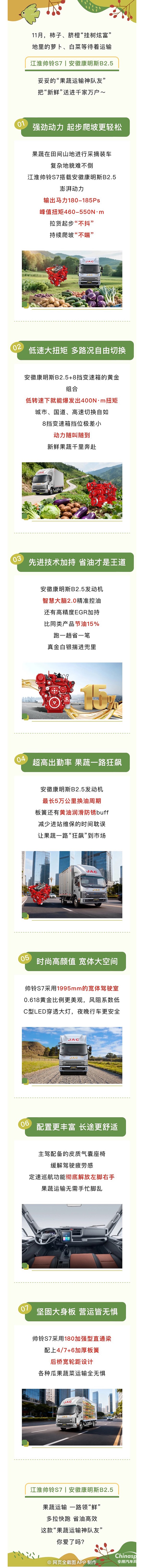 果蔬運(yùn)輸一路領(lǐng)“鮮”！江淮帥鈴S7安徽康明斯B2.5讓新鮮極速達(dá)